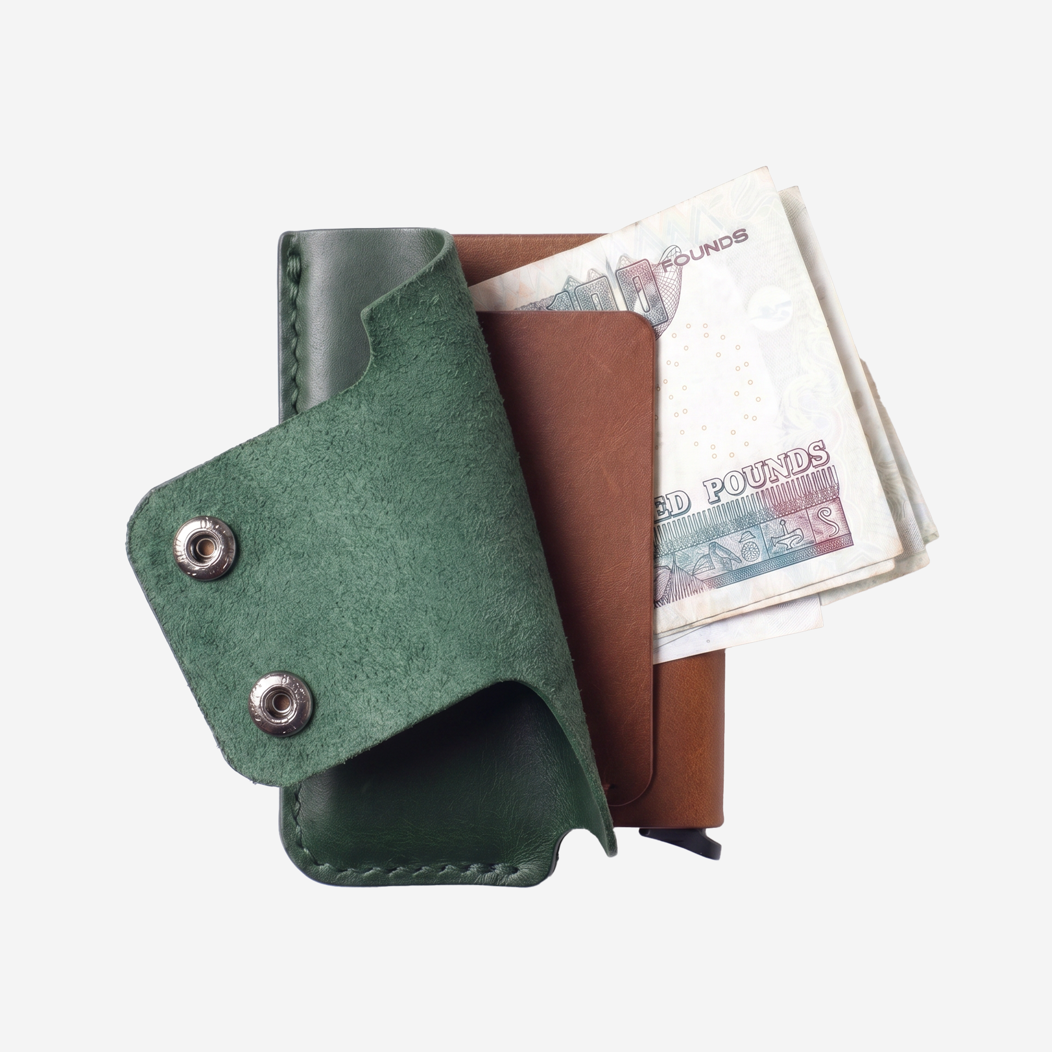 Stack Cardholder - Brown / Green