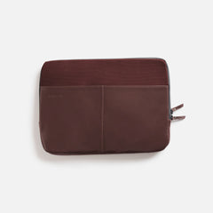 Premium Leather Laptop Sleeve - Burgundy
