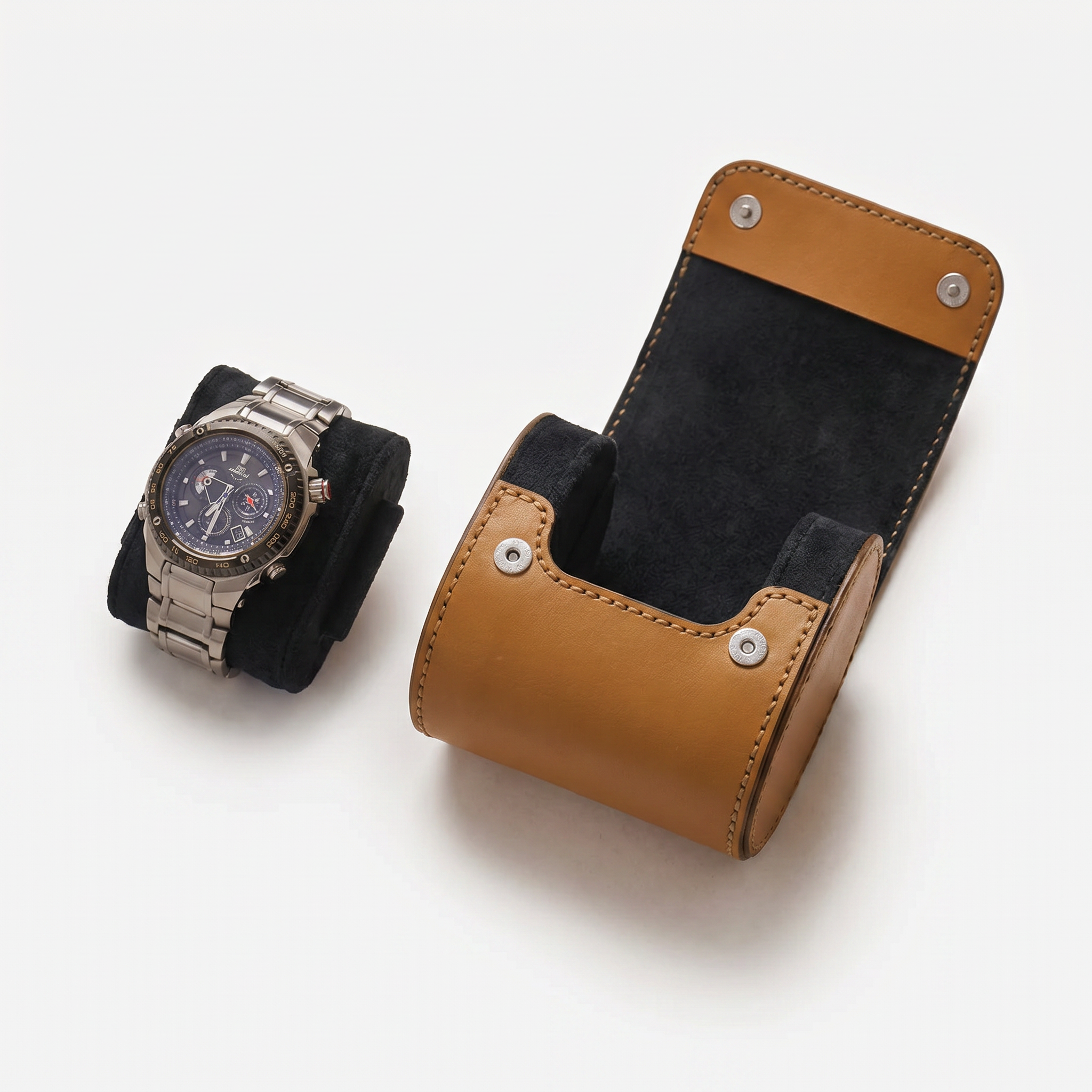 Premium Watch Case - Natural Leather - Fits 1 Watch