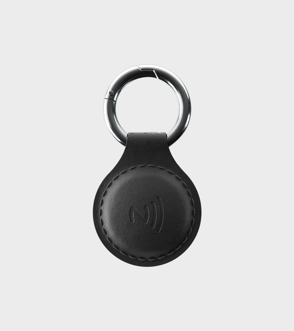 Tap NFC Keychain - Share Everything With A Tap - Handmade Natural Leather - Black