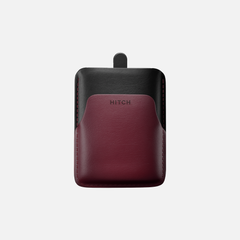 Pull-up Cardholder - Natural Genuine Leather - Black/Burgundy