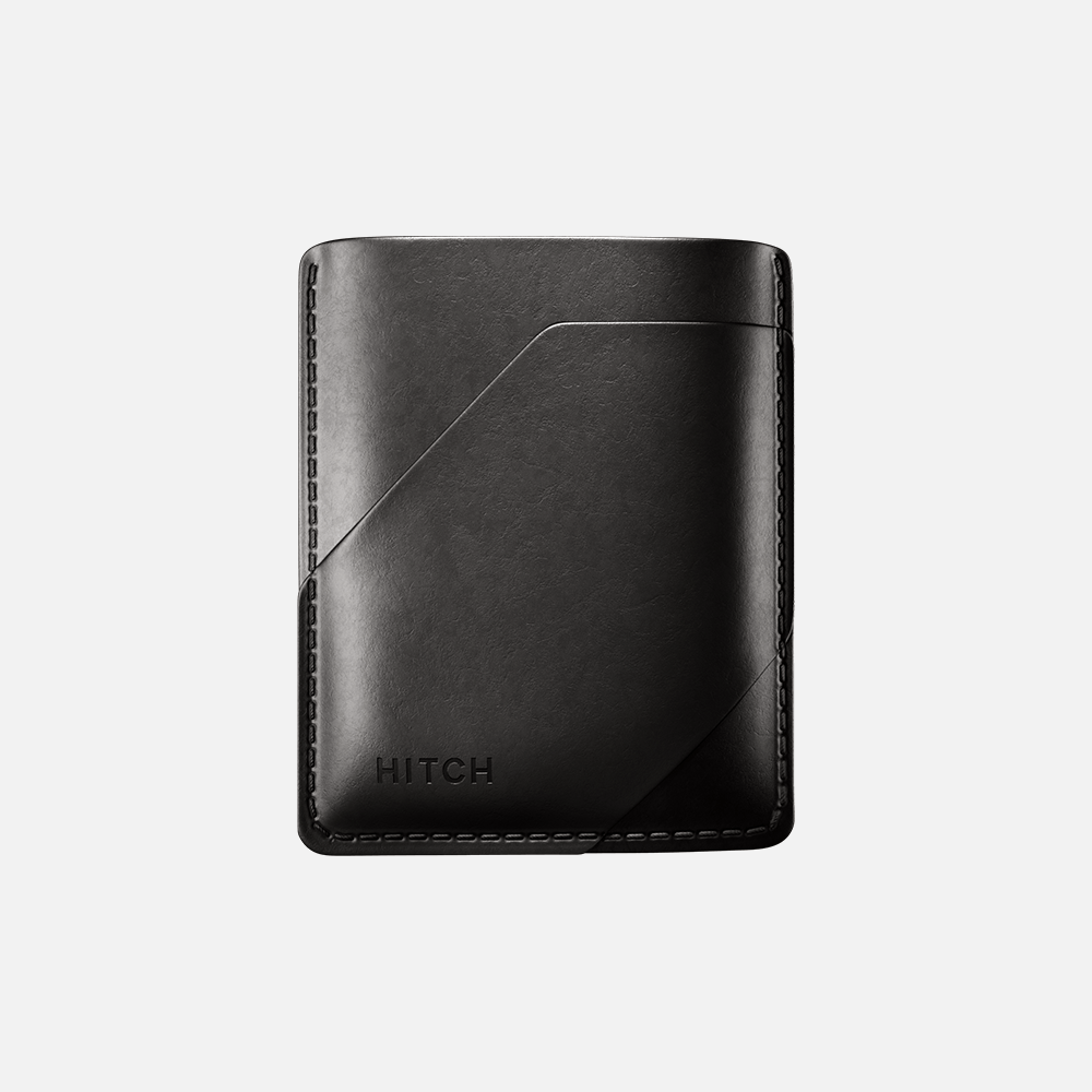 Black Leather Cardholder Slim Design