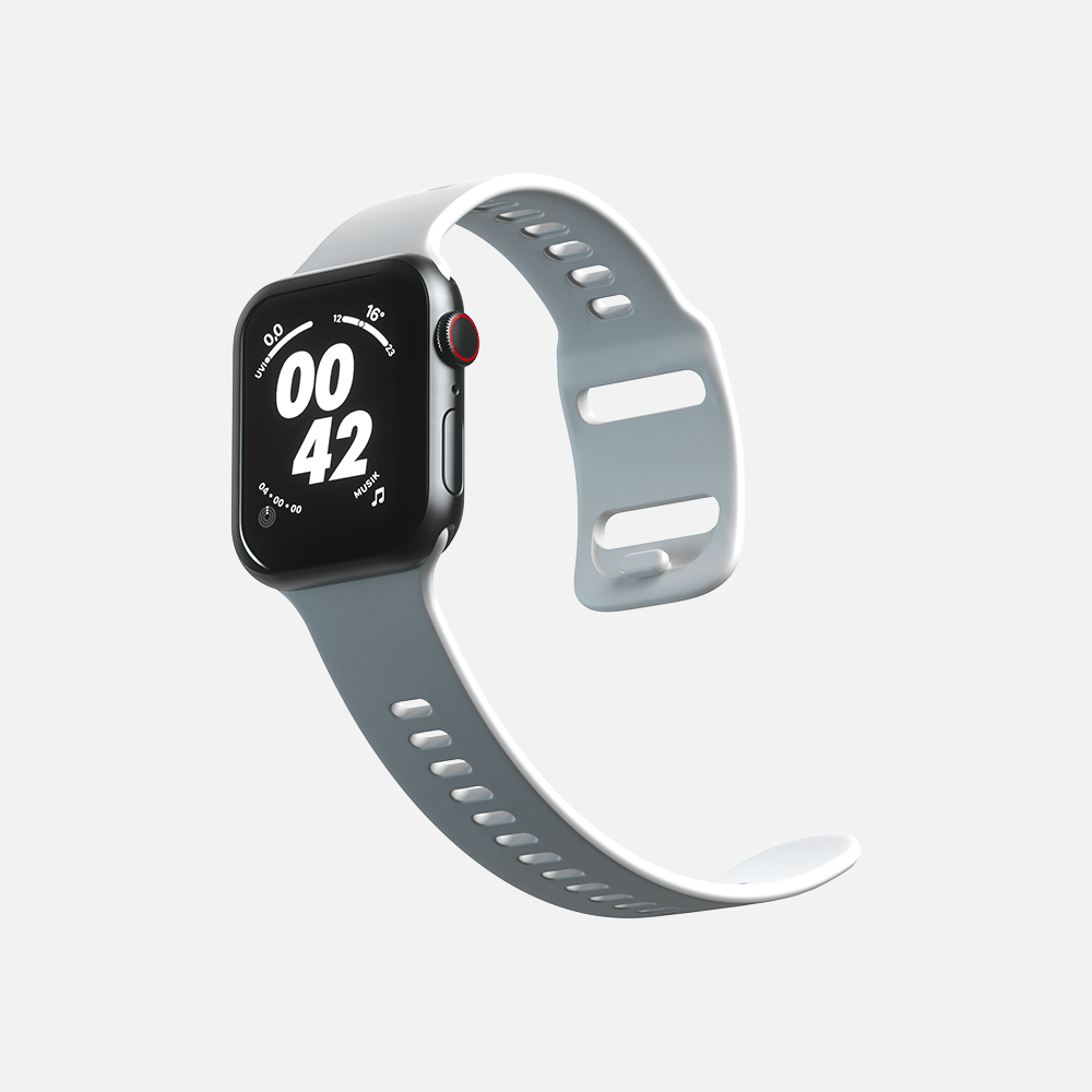 Apple watch 4 black with white band best sale