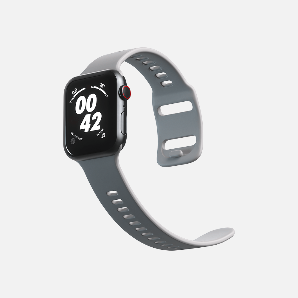 Apple watch space 2025 gray with white band