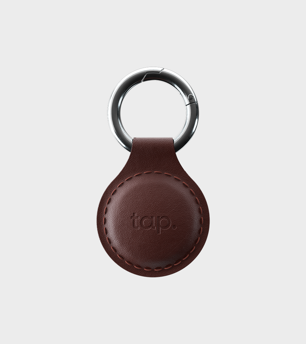 Tap NFC Keychain - Share Everything With A Tap - Handmade Natural Leather - Brown