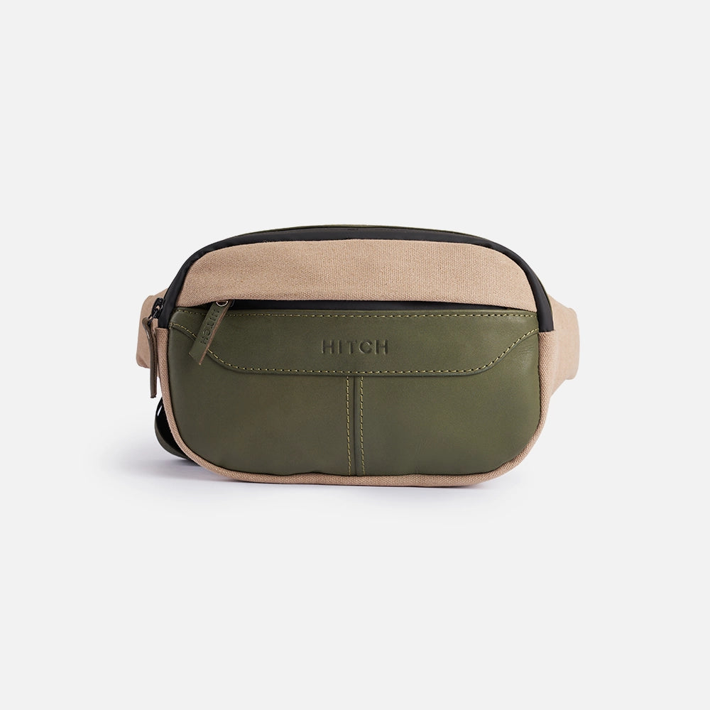 Urban Crossbody - Fanny Pack - Dark olive/Beige