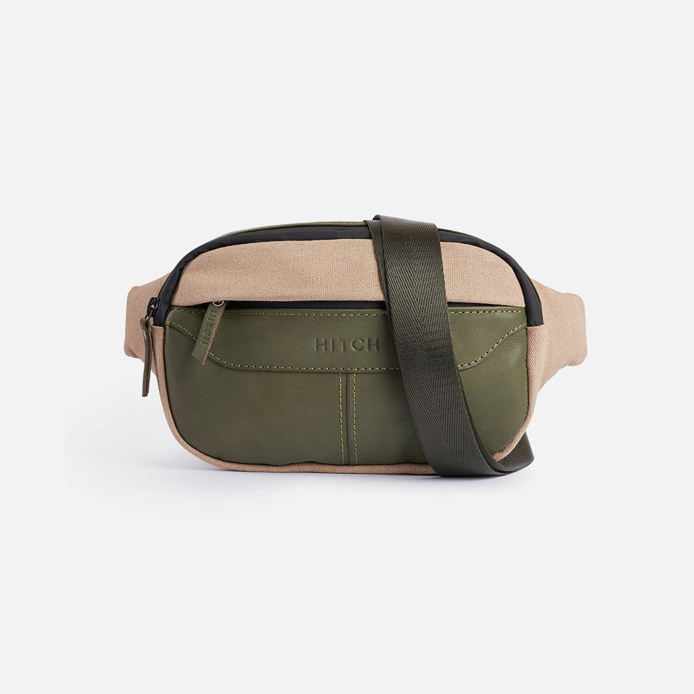 Urban Crossbody - Fanny Pack - Dark olive/Beige