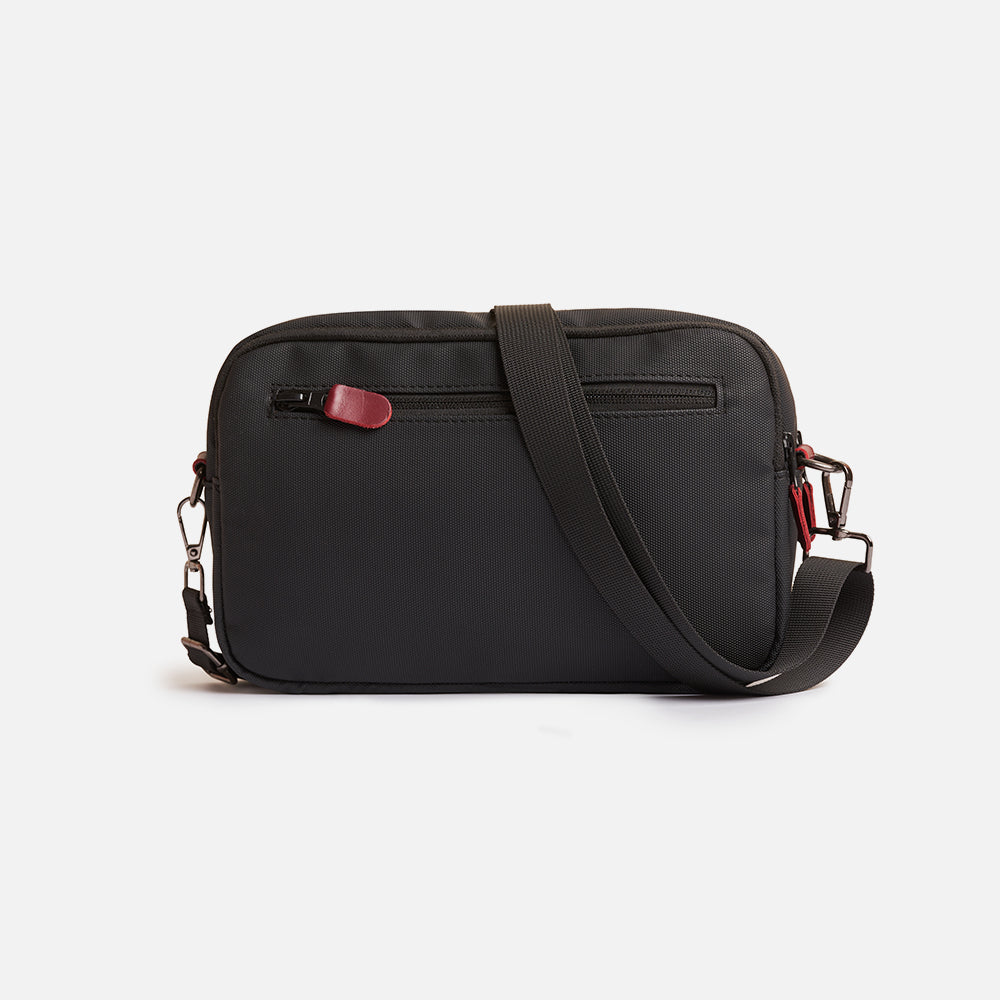 Flux — Urban Crossbody Bag - Black/Burgundy