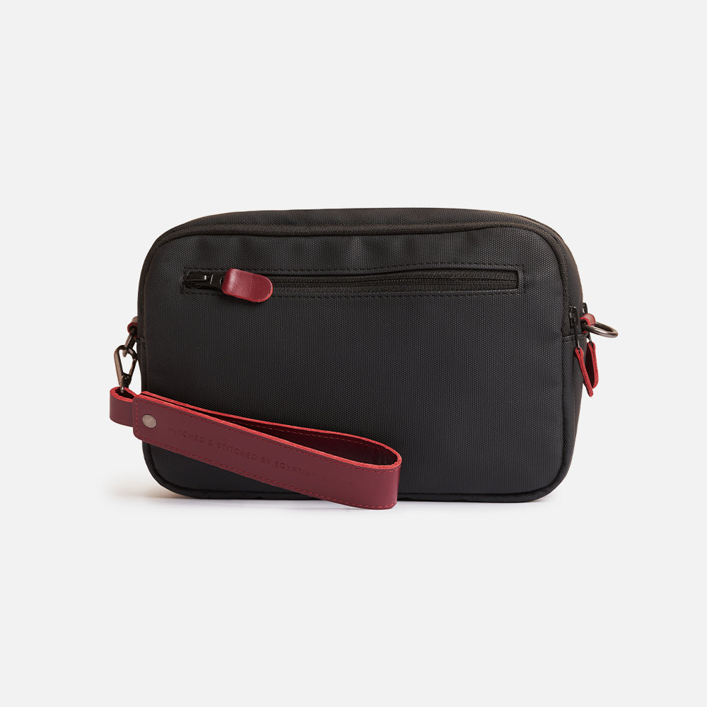 Flux — Urban Crossbody Bag - Black/Burgundy