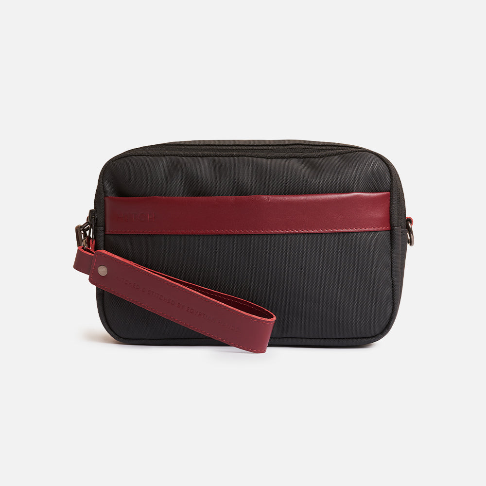 Flux — Urban Crossbody Bag - Black/Burgundy
