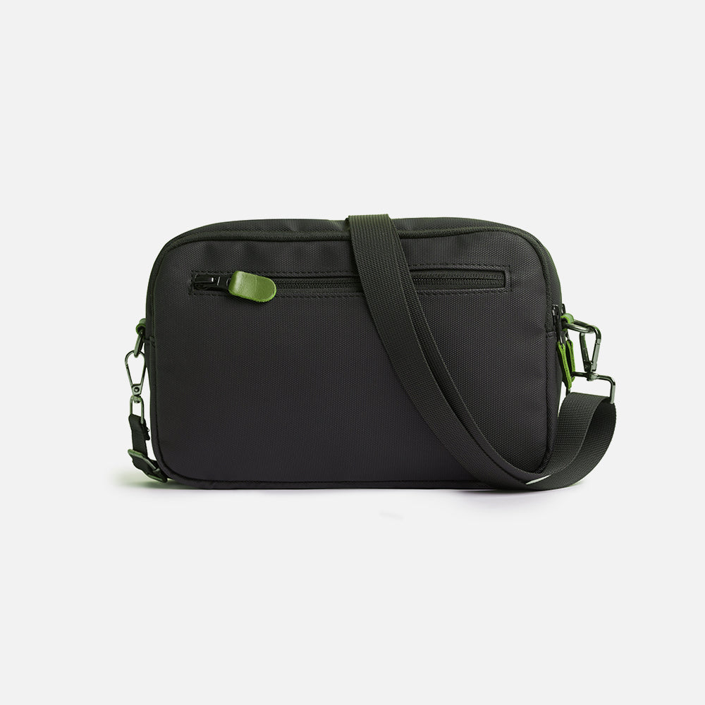 Flux — Urban Crossbody Bag - Black/Green
