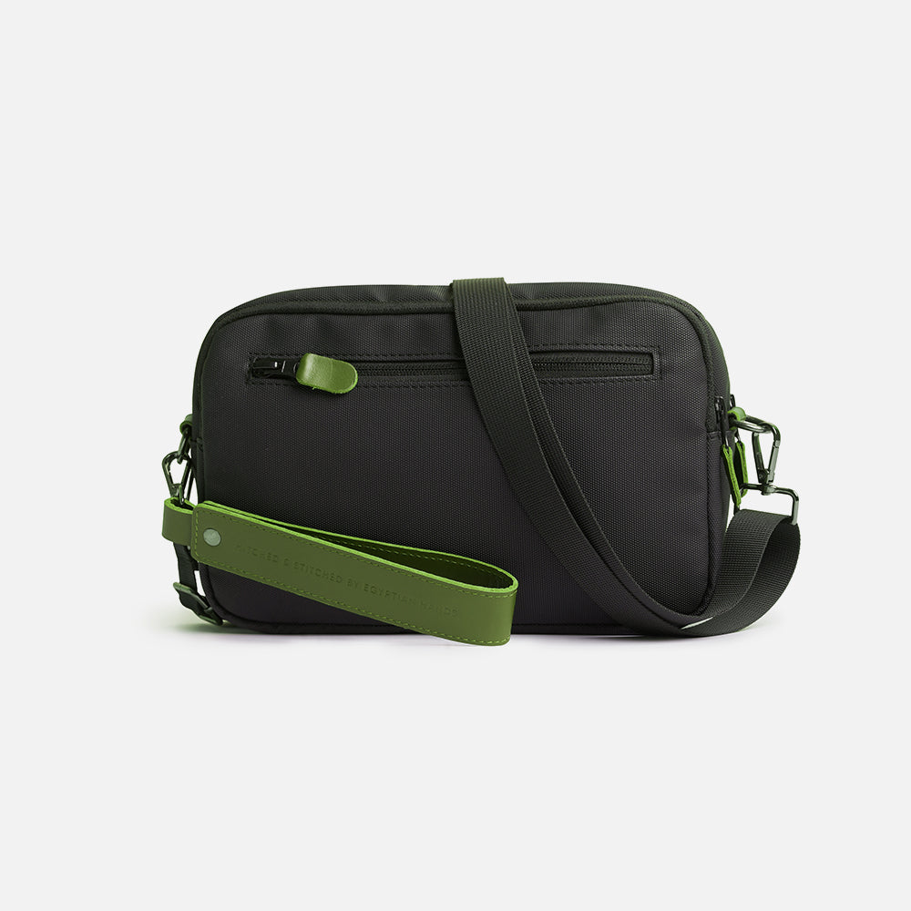 Flux — Urban Crossbody Bag - Black/Green