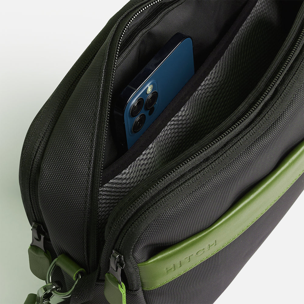 Flux — Urban Crossbody Bag - Black/Green