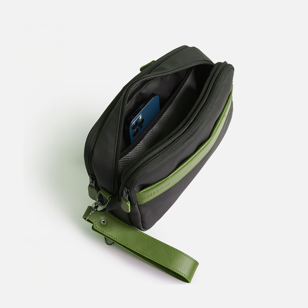 Flux — Urban Crossbody Bag - Black/Green