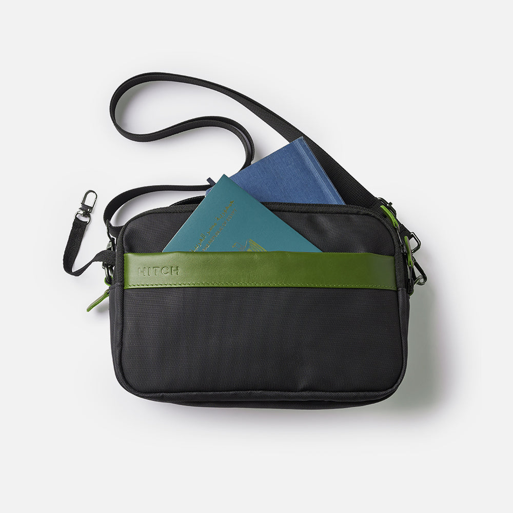 Flux — Urban Crossbody Bag - Black/Green