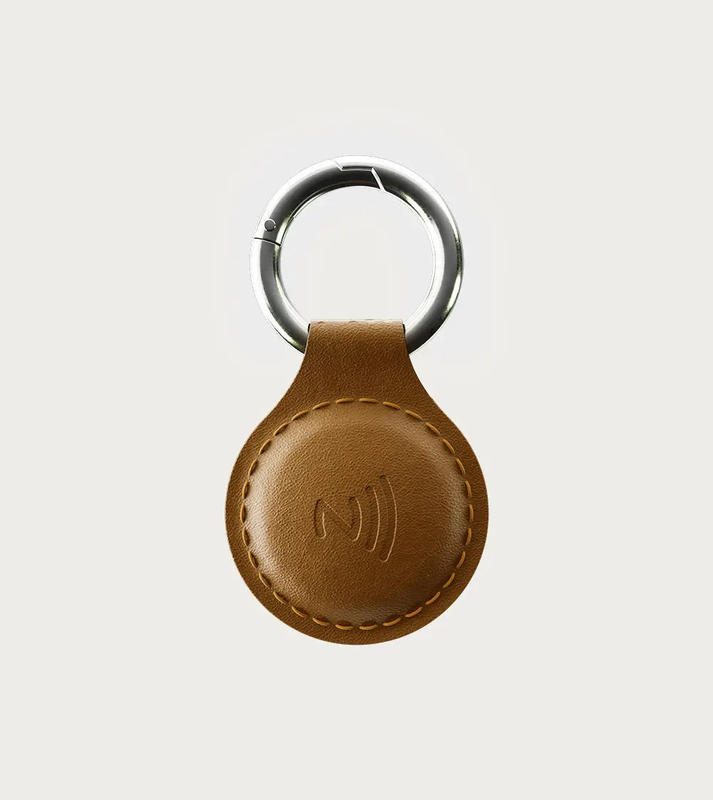 Tap NFC Keychain - Share Everything With A Tap - Handmade Natural Leather