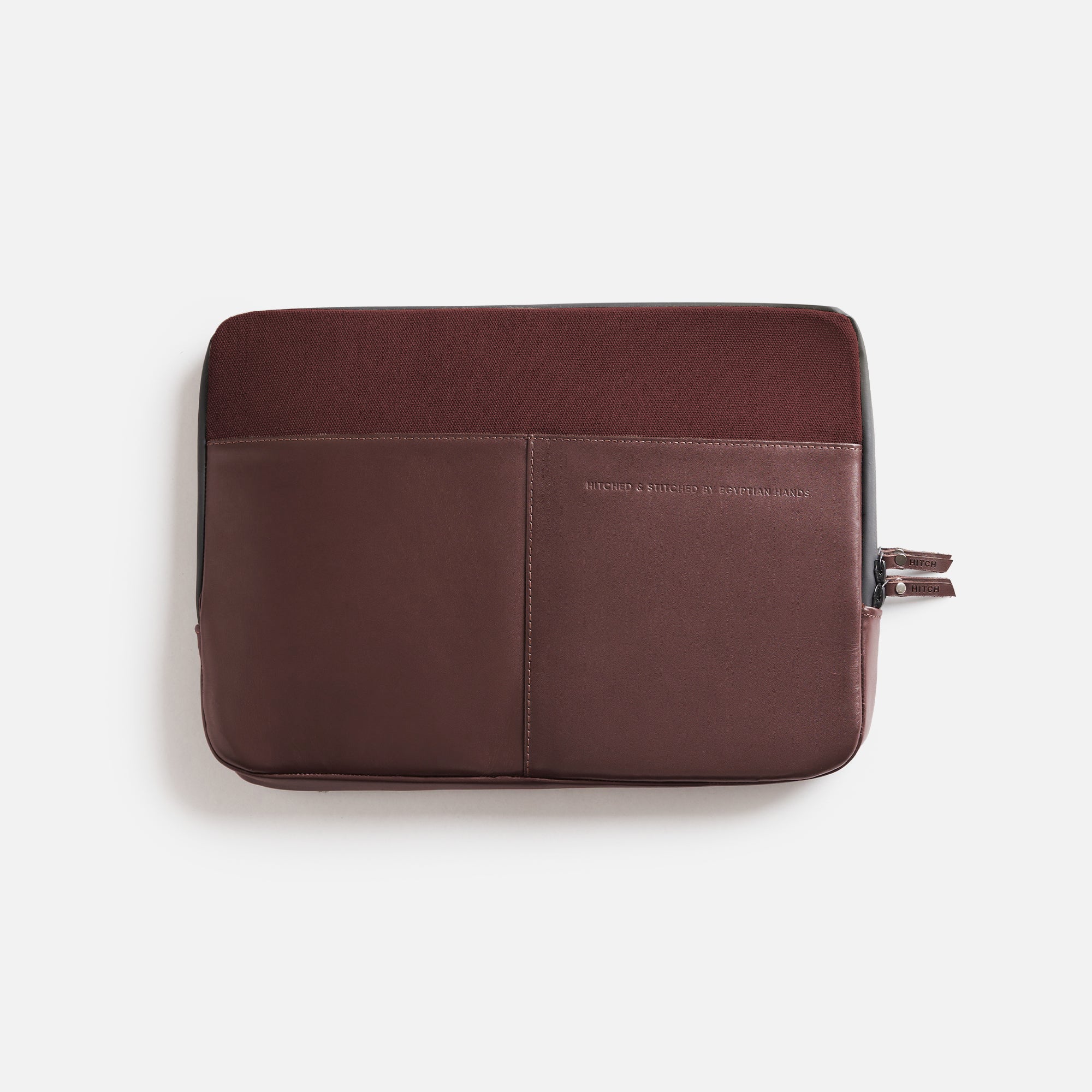 Premium Leather Laptop Sleeve - Burgundy