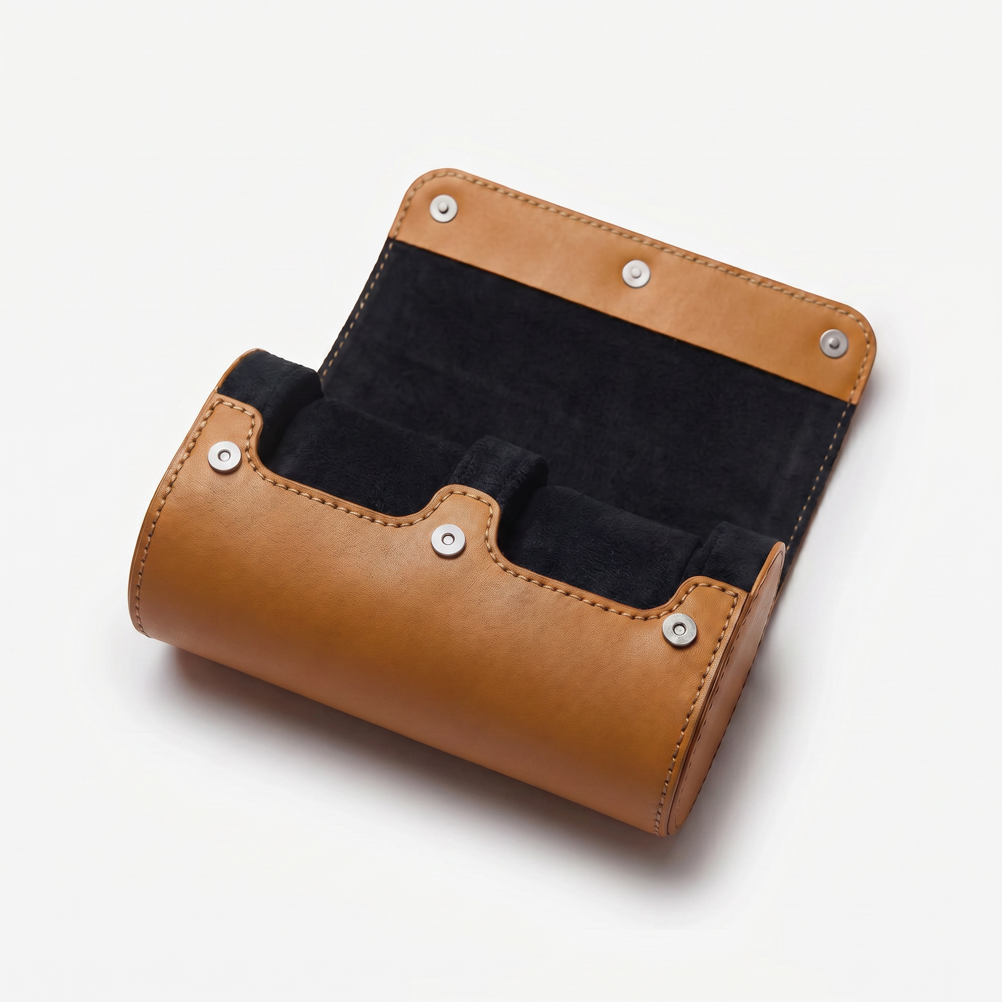 Premium Watch Case - Natural Leather - Fits 2 Watches