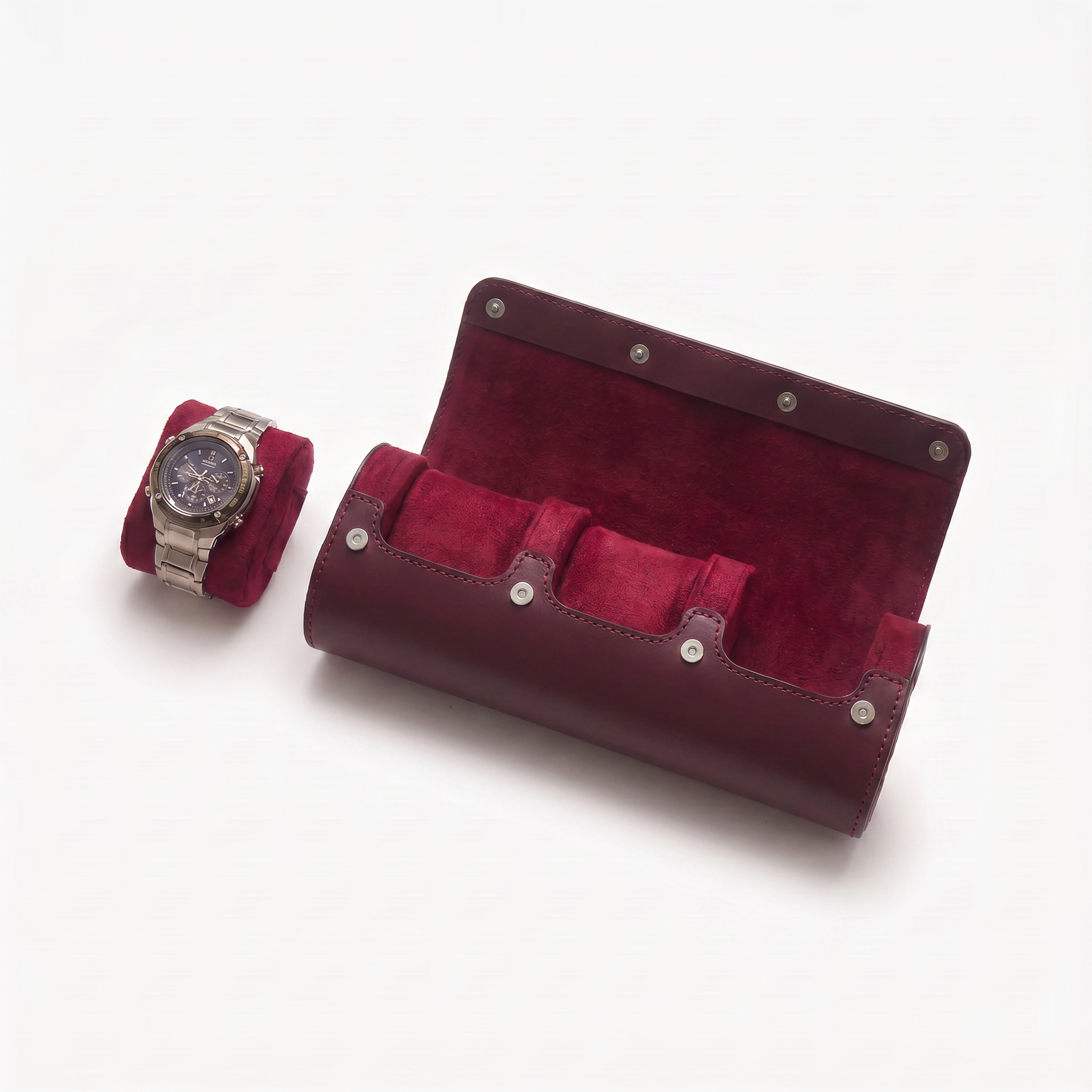 Premium Watch Case - Natural Leather - Fits 3 Watches