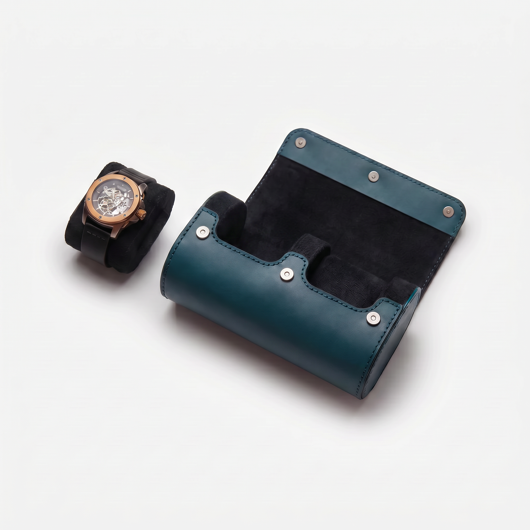 Premium Watch Case - Natural Leather - Fits 2 Watches