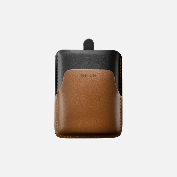 Pull-up cardholder in havan and black leather