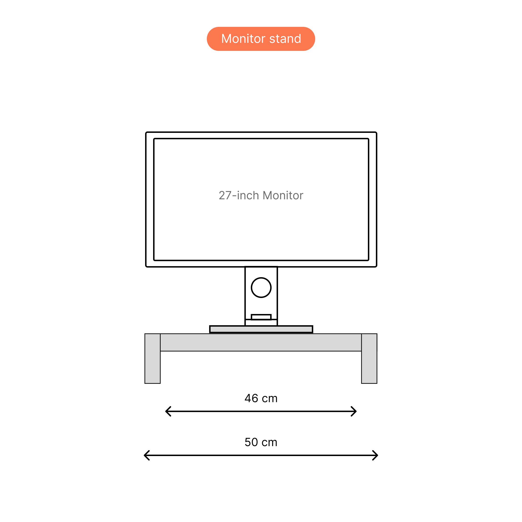 Woodsy Monitor Stand Riser for Desk (small) - Desk Organizer