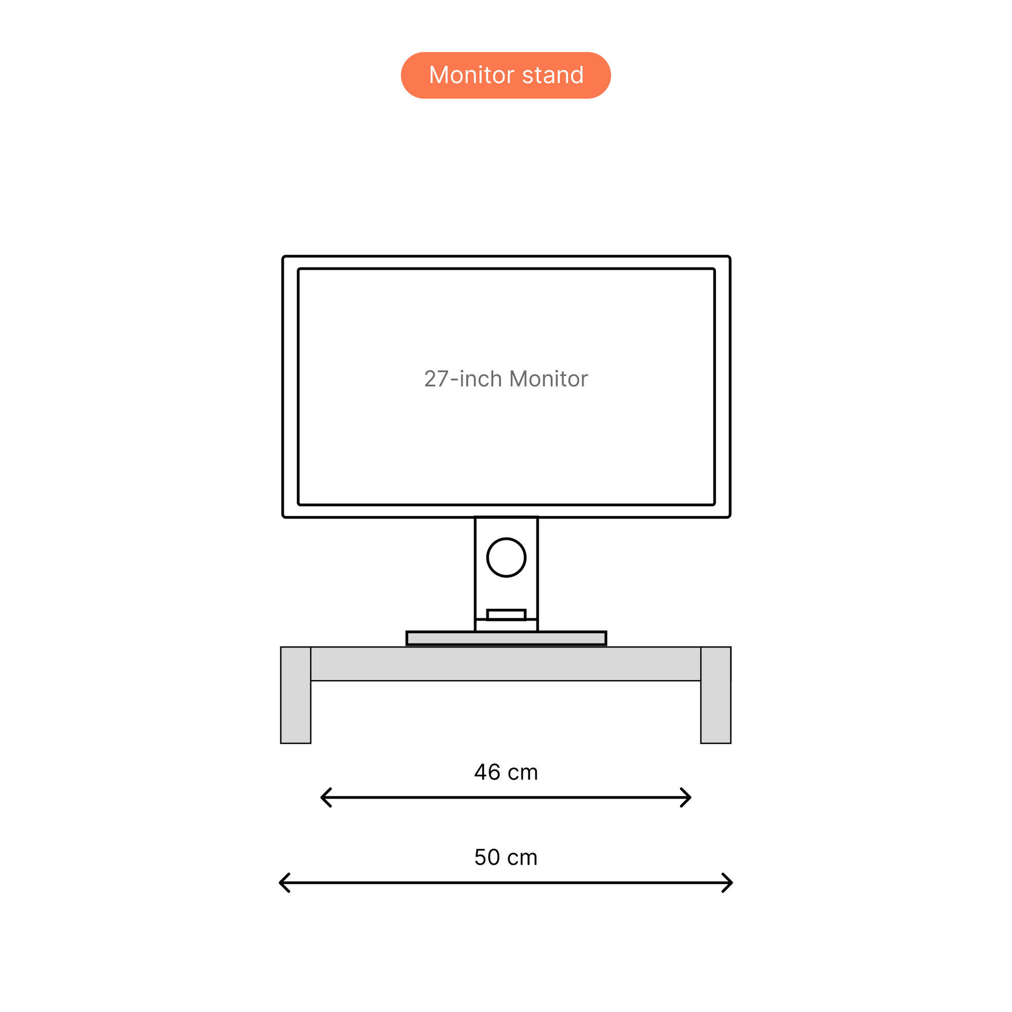 Woodsy Small Desk Monitor Stand Riser
